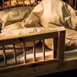 CLASSIC RAW Lit simple avec barreaux de sécurité, 90x200 cm, Pin