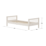 Eenpersoonsbed, 90x200 cm, Wit