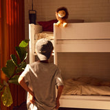 Etagenbett 154 cm mit Leiter und Absturzsicherung, 90x200 cm, Weiß