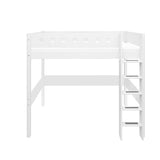 Hoogslaper 184 cm met ladder en veiligheidsrek, 90x200 cm, Wit