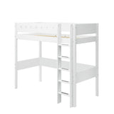 Hoogslaper 184 cm met ladder en veiligheidsrek, 90x200 cm, Wit