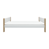 Lit simple, 90x200 cm, Blanc/Chêne