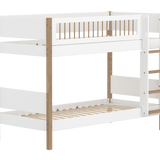 Bunk Bed 154 cm with Ladder and Safety Rail, 90x200 cm, White/Oak