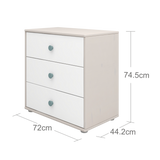 Chest with 3 Drawers, Grey
