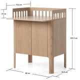 NOVA Table à langer, Oak, 73.2x80 cm