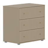 SAGA Chest, 3 drawer, Beige with Grooves