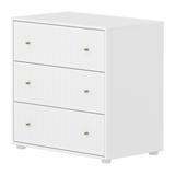 SAGA Chest, 3 drawer, White with Grooves