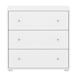 SAGA Chest, 3 drawer, White with Grooves