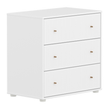 SAGA Chest, 3 drawer, White with Grooves