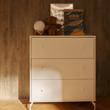 SAGA Chest, 3 drawer, White with Grooves