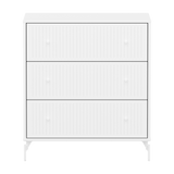 SAGA Chest, 3 drawer, White with Grooves