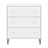 SAGA Chest, 3 drawer, White with Grooves