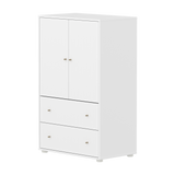 SAGA Cupboard, 2 door & 2 drawer, White with grooves