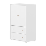SAGA Cupboard, 2 door & 2 drawer, White with grooves