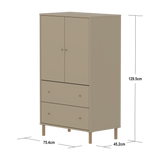 SAGA Cupboard, 2 door & 2 drawer, Beige