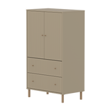 SAGA Cupboard, 2 door & 2 drawer, Beige with grooves