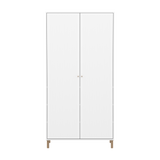 SAGA Wardrobe, 2 door, White with grooves