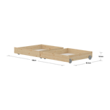 CLASSIC RAW Tiroirs de Lit, Bois de Pin