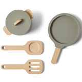 Pot & Pan, 5 pcs, Handpainted, Green