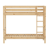 Bunk Bed with Straight Ladder and Safety Rails, 90x200 cm, Pine