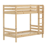 Bunk Bed with Straight Ladder and Safety Rails, 90x200 cm, Pine