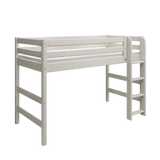 Hoogslaper 143 cm met ladder en veiligheidsrek, 90x200 cm, Wit