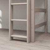 Hoogslaper 143 cm met ladder en veiligheidsrek, 90x200 cm, Wit