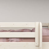 Cama alta 184 cm con escalera y barrera de seguridad, 90x200 cm, Blanco