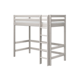 Lit haut 184 cm avec barrière de sécurité et échelle, 90x200 cm, Gris