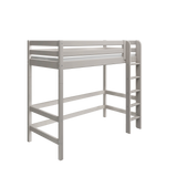 Lit haut 184 cm avec barrière de sécurité et échelle, 90x200 cm, Gris