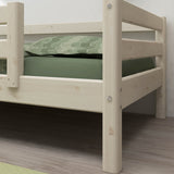 Single Bed with Safety Rail, 90x200 cm, White