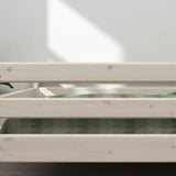 Single Bed with Safety Rail, 90x200 cm, White