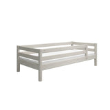 Single Bed with Safety Rail, 90x200 cm, White