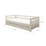 Einzelbett mit Ausziehbett, 90x200 cm, Weiß