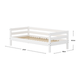 Single Bed with Safety Rail, 90x200 cm, Full White