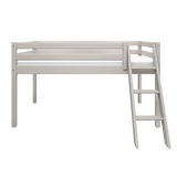 Hoogslaper 120 cm met ladder en veiligheidsrek, 90x200 cm, Grijs