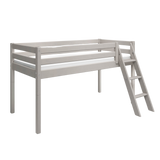 Hoogslaper 120 cm met ladder en veiligheidsrek, 90x200 cm, Grijs
