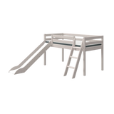 Lit haut 120 cm avec toboggan et échelle, 90x200 cm, Gris