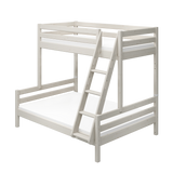 Litera 154 cm con escalera y barrera de seguridad, 90/140x200 cm, Blanco
