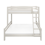 Litera 154 cm con escalera y barrera de seguridad, 90/140x200 cm, Blanco