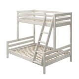 Litera 154 cm con escalera y barrera de seguridad, 90/140x200 cm, Blanco