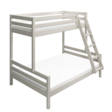 Litera 154 cm con escalera y barrera de seguridad, 90/140x200 cm, Blanco
