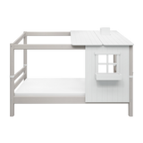 Single Bed with 1/2 House, 90x200 cm, White/Grey