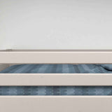 Hochbett 184 cm mit Schreibtisch, Leiter und Absturzsicherung, 90x200 cm, Grau