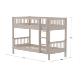 Bunk Bed 154 cm with Ladder and Safety Rail, 90x200 cm, Grey