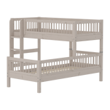 Stapelbed 154 cm met ladder en veiligheidsrek, 90x200 cm, Grijs