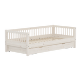 Single Bed with Guest Bed, 90x200 cm, White