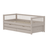 Lit simple avec lit d'appoint et rangement, 90x200 cm, Gris