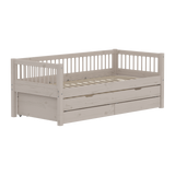 Lit simple avec lit d'appoint et rangement, 90x200 cm, Gris