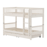 Bunk Bed 154 cm with Storage and Safety Rail, 90x200 cm, White